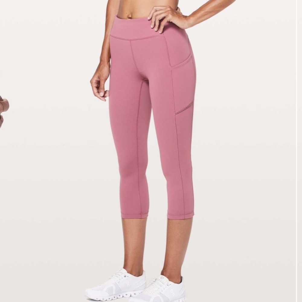 Lululemon Speed Up Crop 21” pink 10